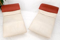 Pair of Sapority Italian Mid Century Modern Leather Chaise Lounges