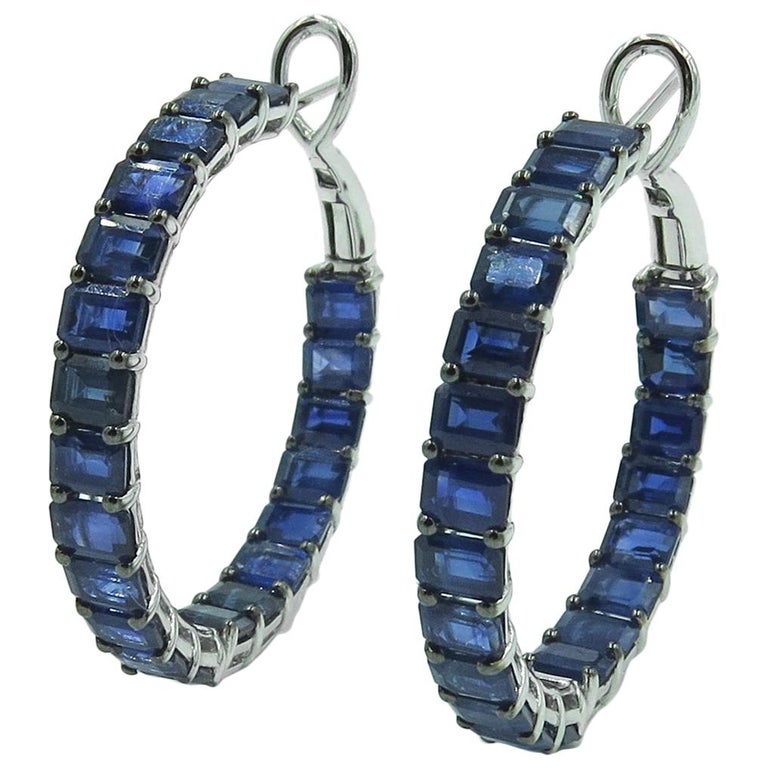 Pair Of Shire And White Gold Hoop Earrings