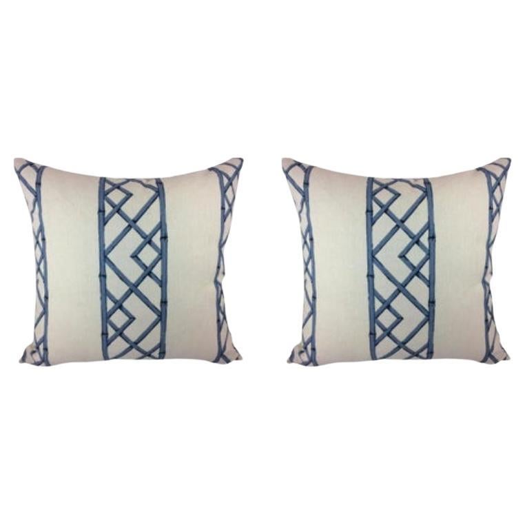 Coppia di cuscini Sarah Richardson "Lattices" in Ultramarine