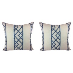 Coppia di cuscini Sarah Richardson "Lattices" in Ultramarine