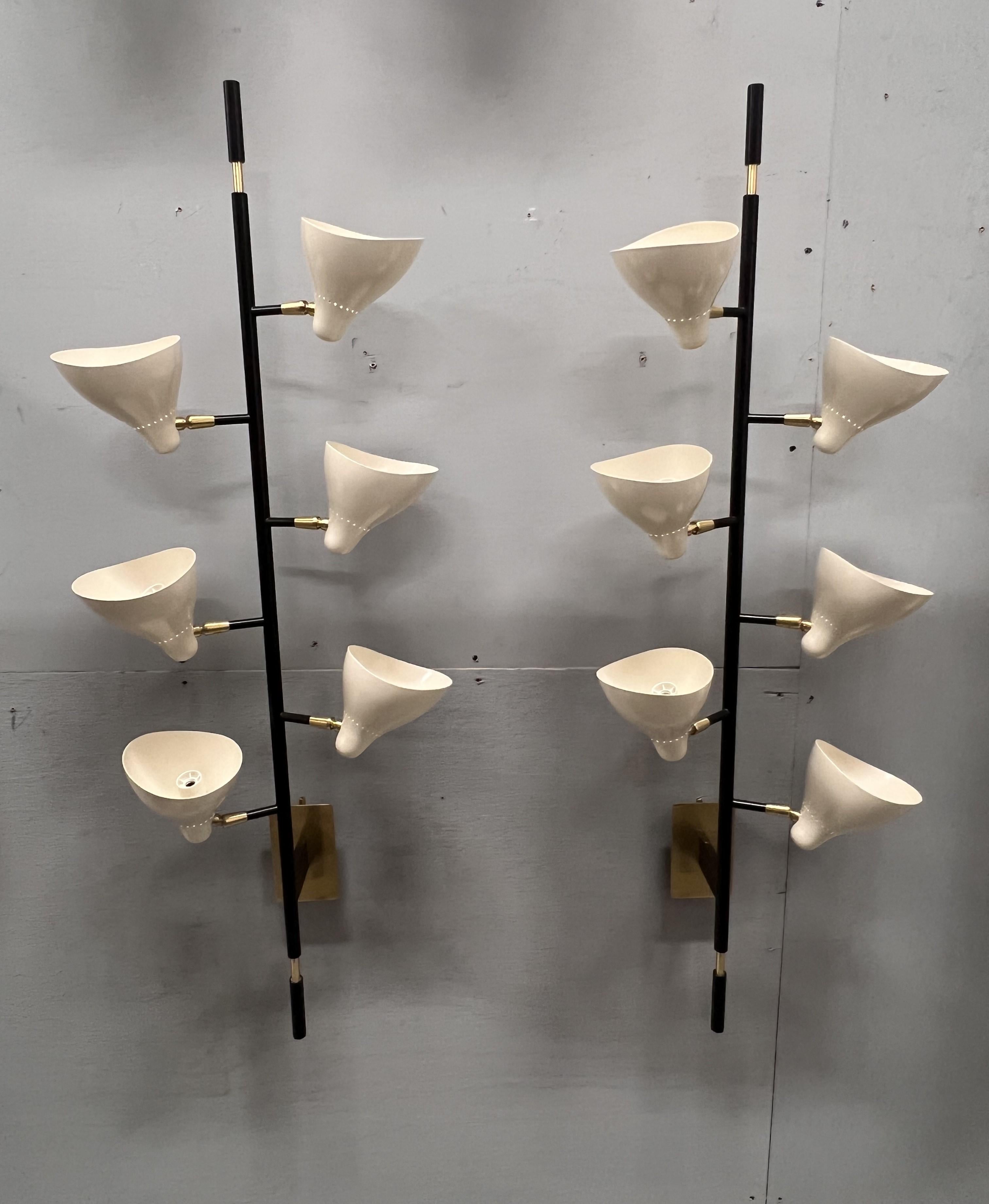 Pair of Sarfatti Style Italian Sconces For Sale 1
