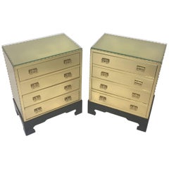 Pair of Sarreid Style Brass-Clad Chests or End Tables, circa 1970s