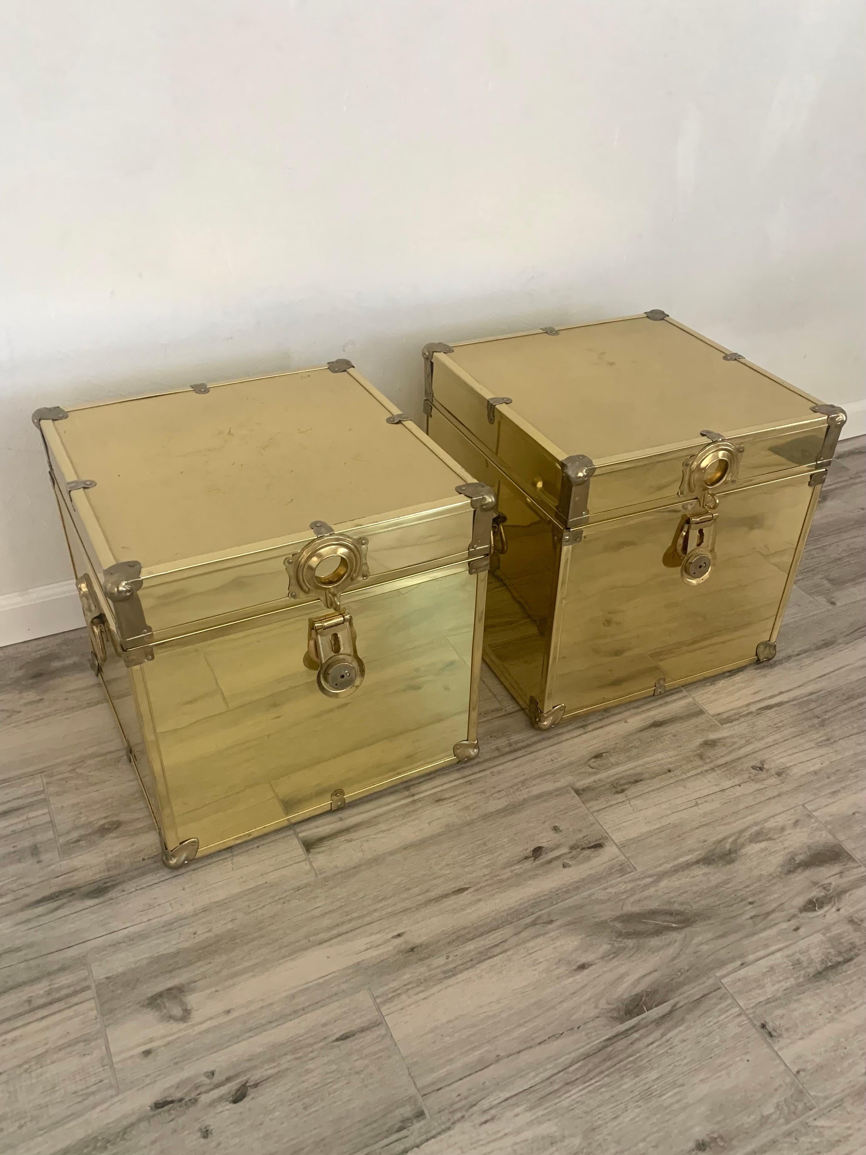 vintage brass trunk