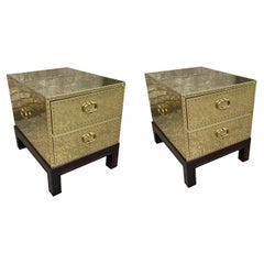 Pair of Sarreid Brass Chests on Stands