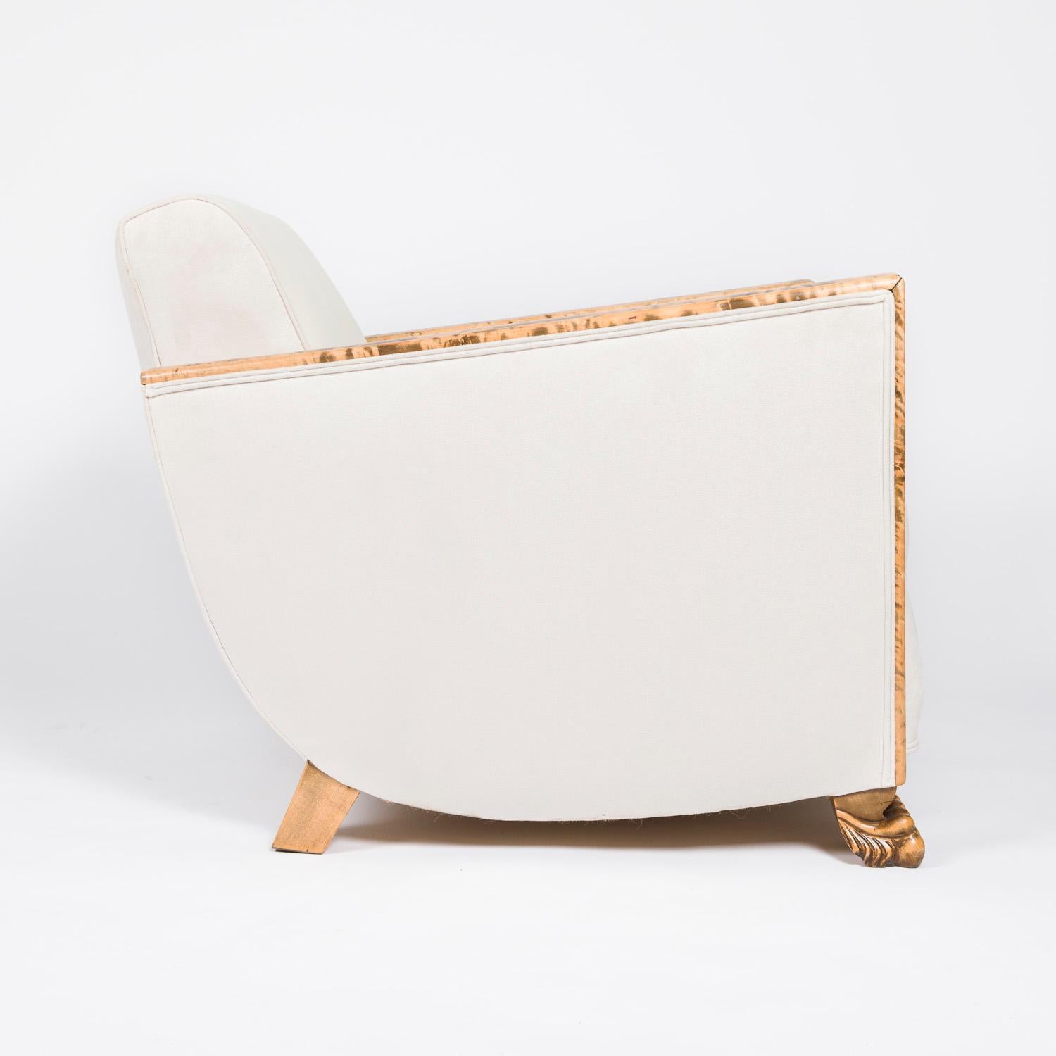 20ième siècle Paire de fauteuils Art Déco en bouleau satiné en vente