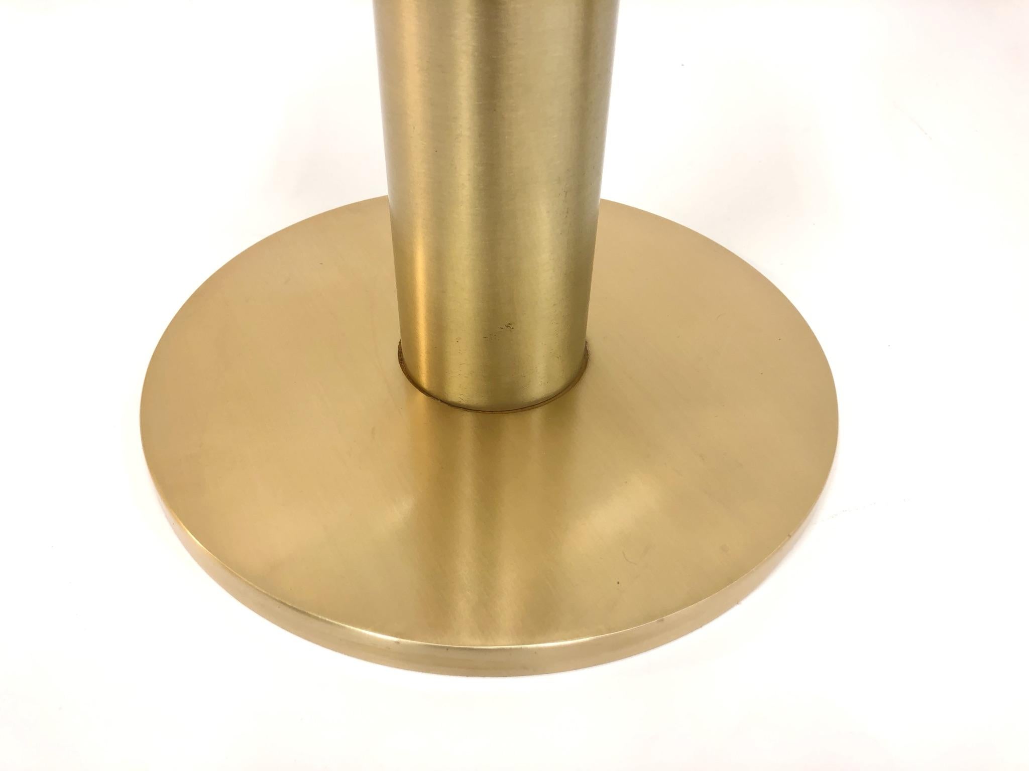 Pair of Satin Brass and Glass Side Tables by Pace Collection  In Excellent Condition For Sale In Palm Springs, CA