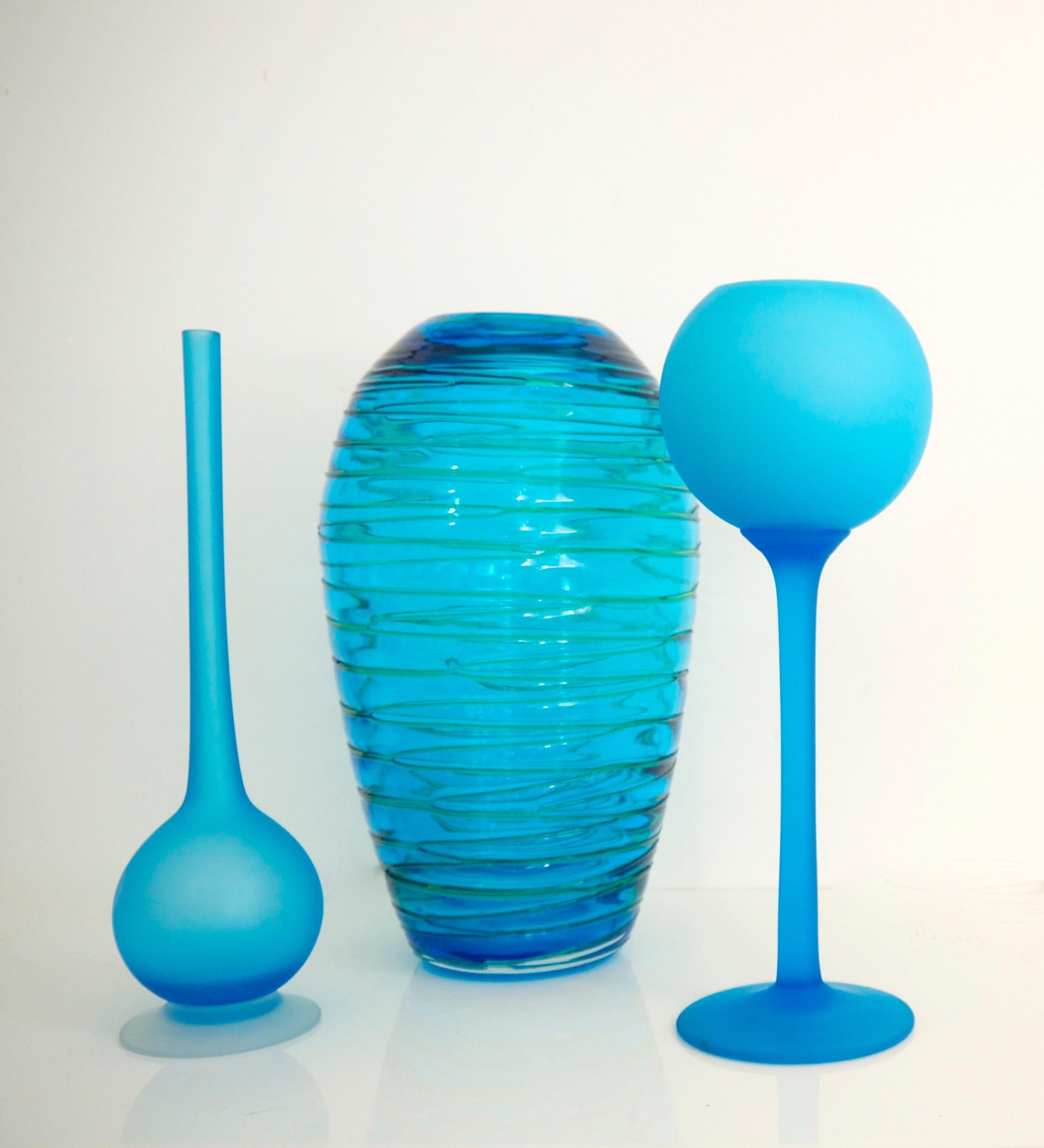 Pair of Satinato Pieces from Carlo Morretti Pale Blue, 1959-1965 In Good Condition For Sale In Halstead, GB