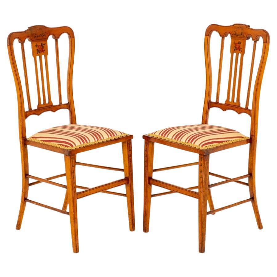 Pair Of Satinwood Bedroom Chairs