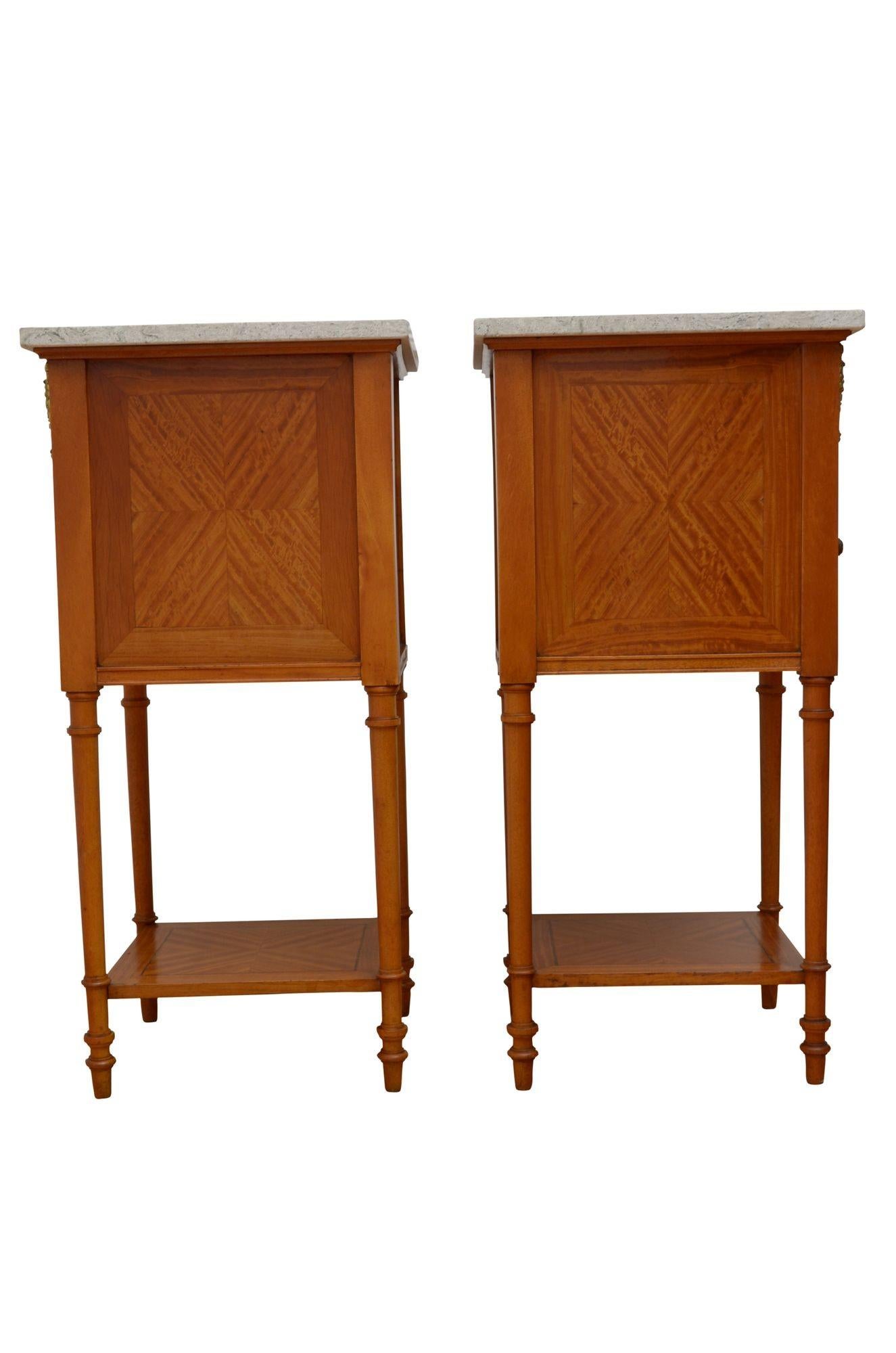Pair Of Satinwood Bedside Cabinets For Sale 7