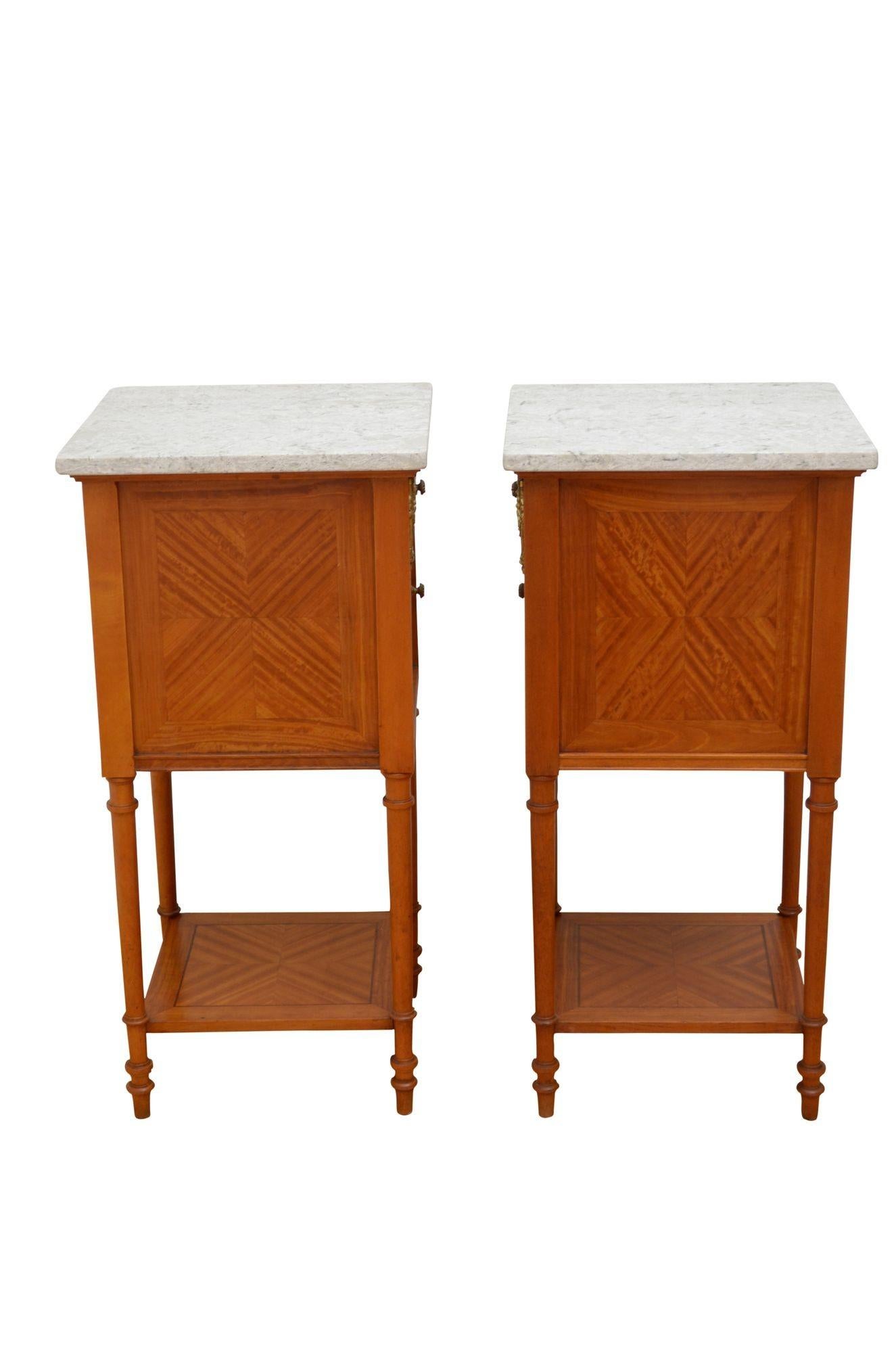 Pair Of Satinwood Bedside Cabinets For Sale 8