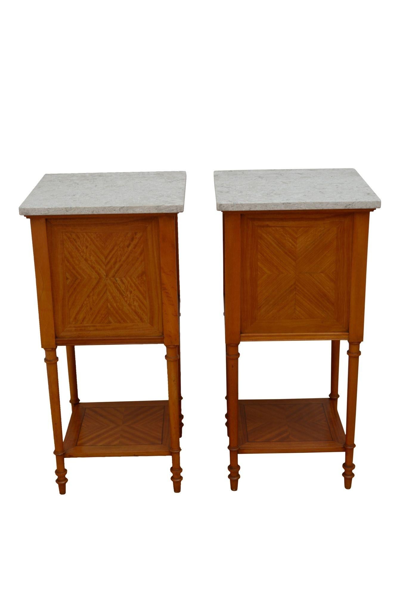 Pair Of Satinwood Bedside Cabinets For Sale 9