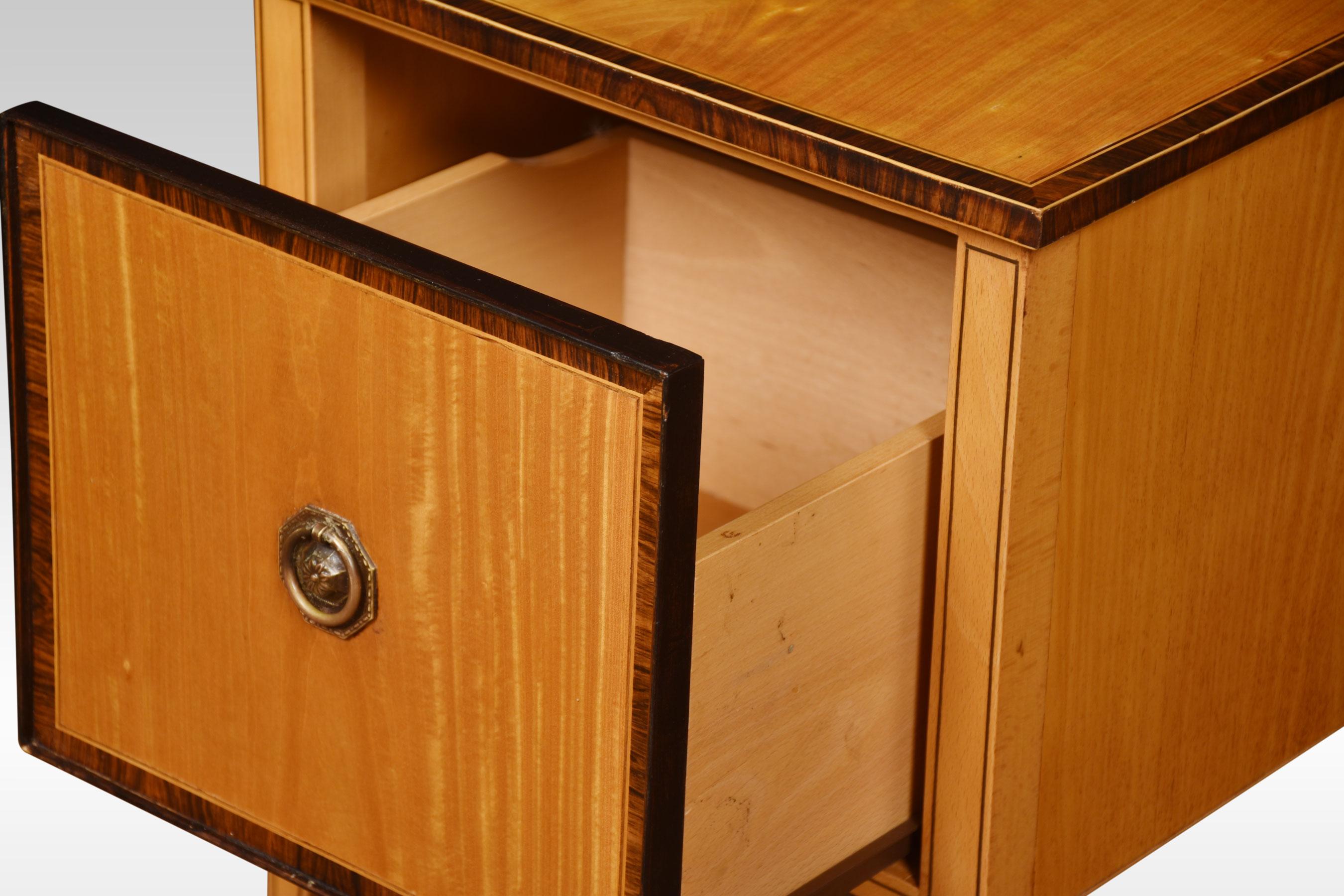 Pair of Satinwood Bedside Cabinets In Good Condition In Cheshire, GB
