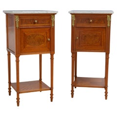 Pair Of Satinwood Bedside Cabinets