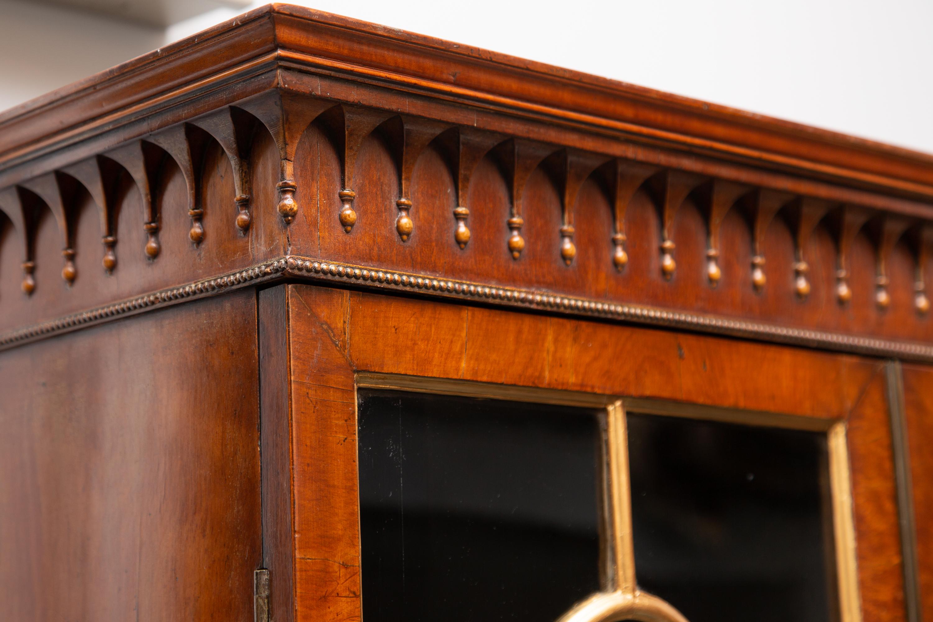 Gilt  Satinwood Edwardian Adams Style Cabinets