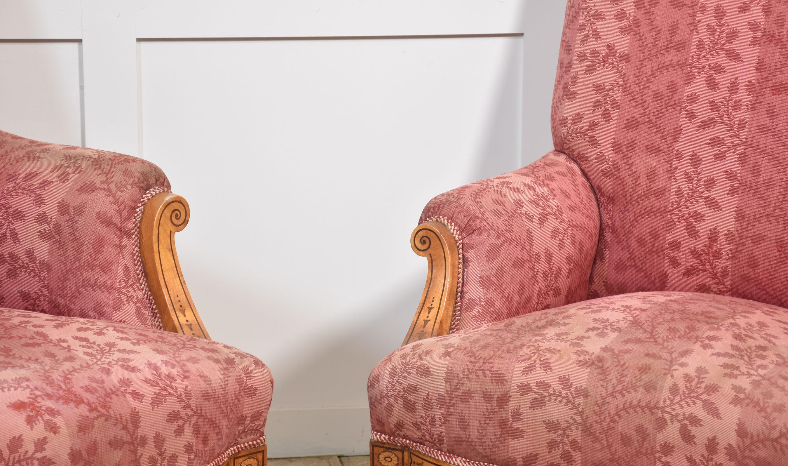 Paar Sessel aus Satinholz (Britisch) im Angebot