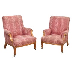 Pair of satinwood Lounge chairs