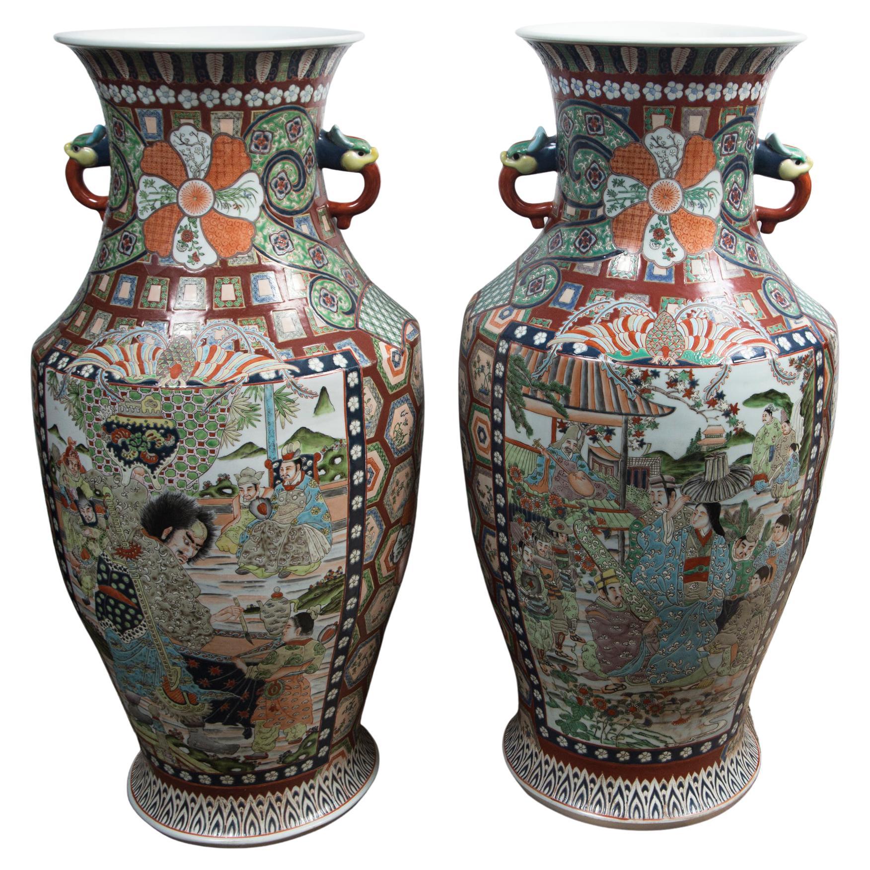 Pair of Satsuma Vases For Sale