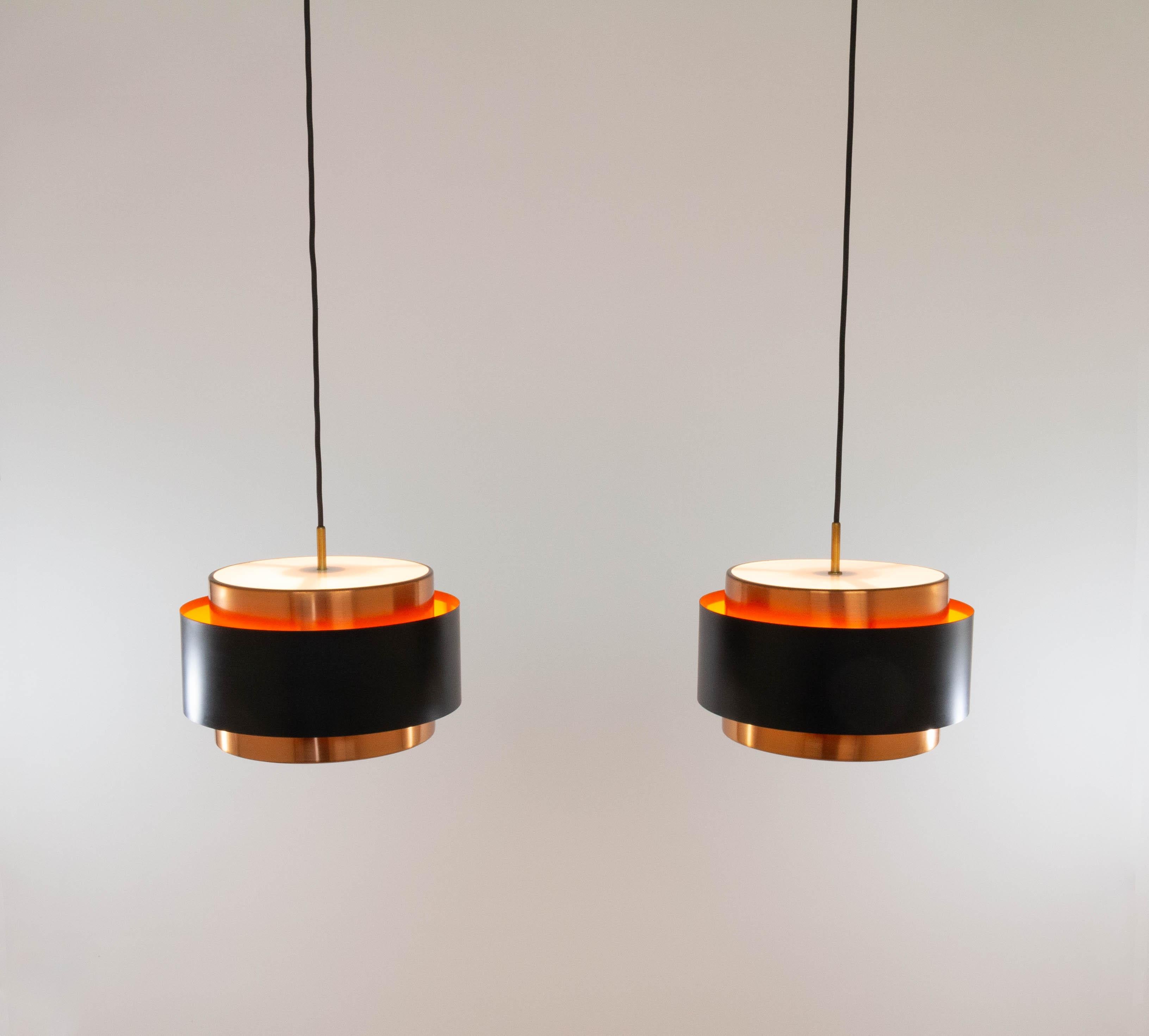 Pair of Saturn Pendants by Jo Hammerborg for Fog & Mørup, 1960s In Good Condition For Sale In Rotterdam, NL