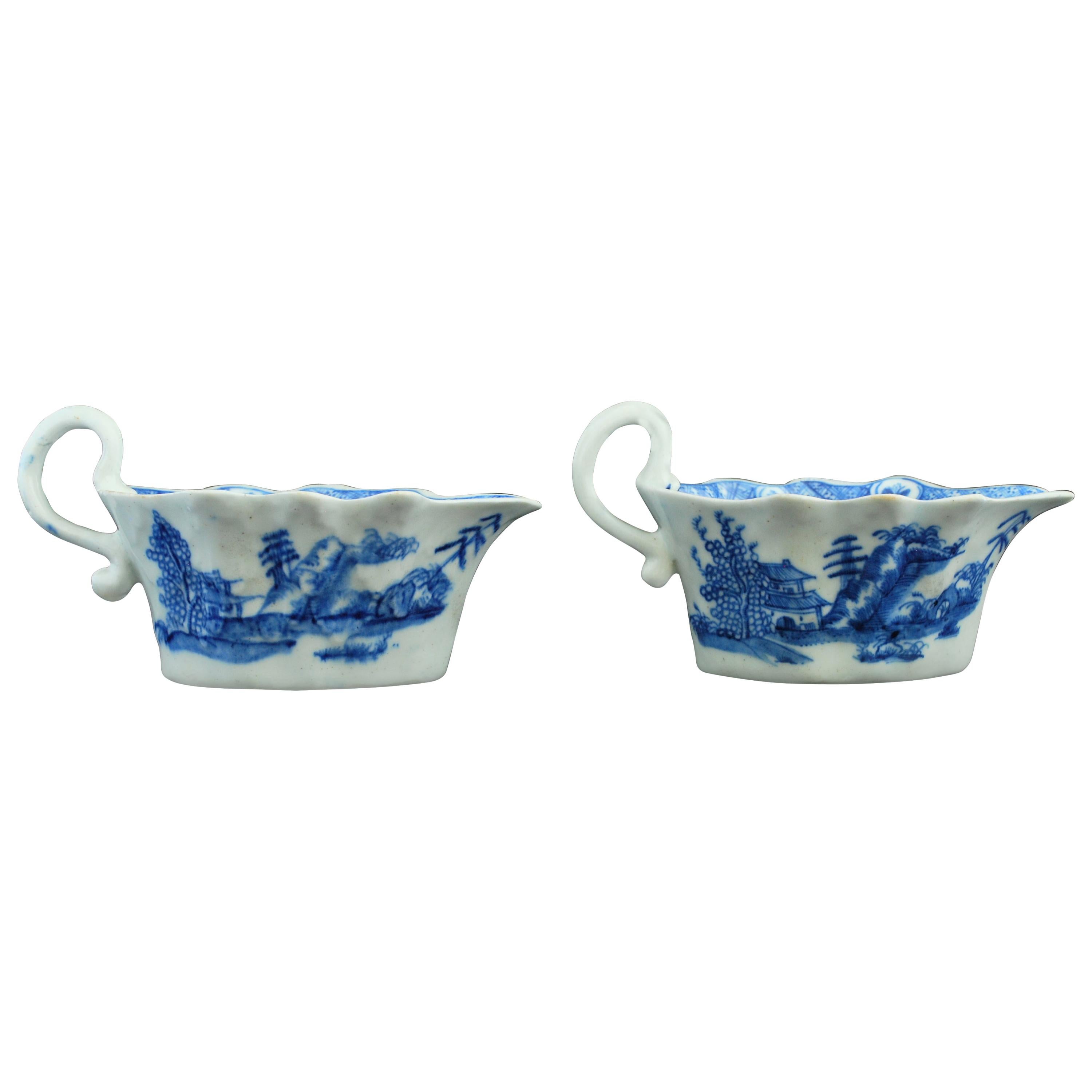 Pair of Sauce Boats, Bow Porcelain Factory, circa 1753 For Sale