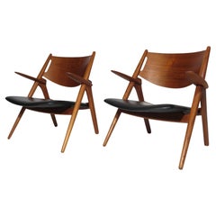 Pair of Sawbuck Chairs, CH28, by Hans Wegner, 1951