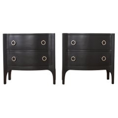 Pair of Scala Luxury Trapu Lacquered Bow Front Commode Chests