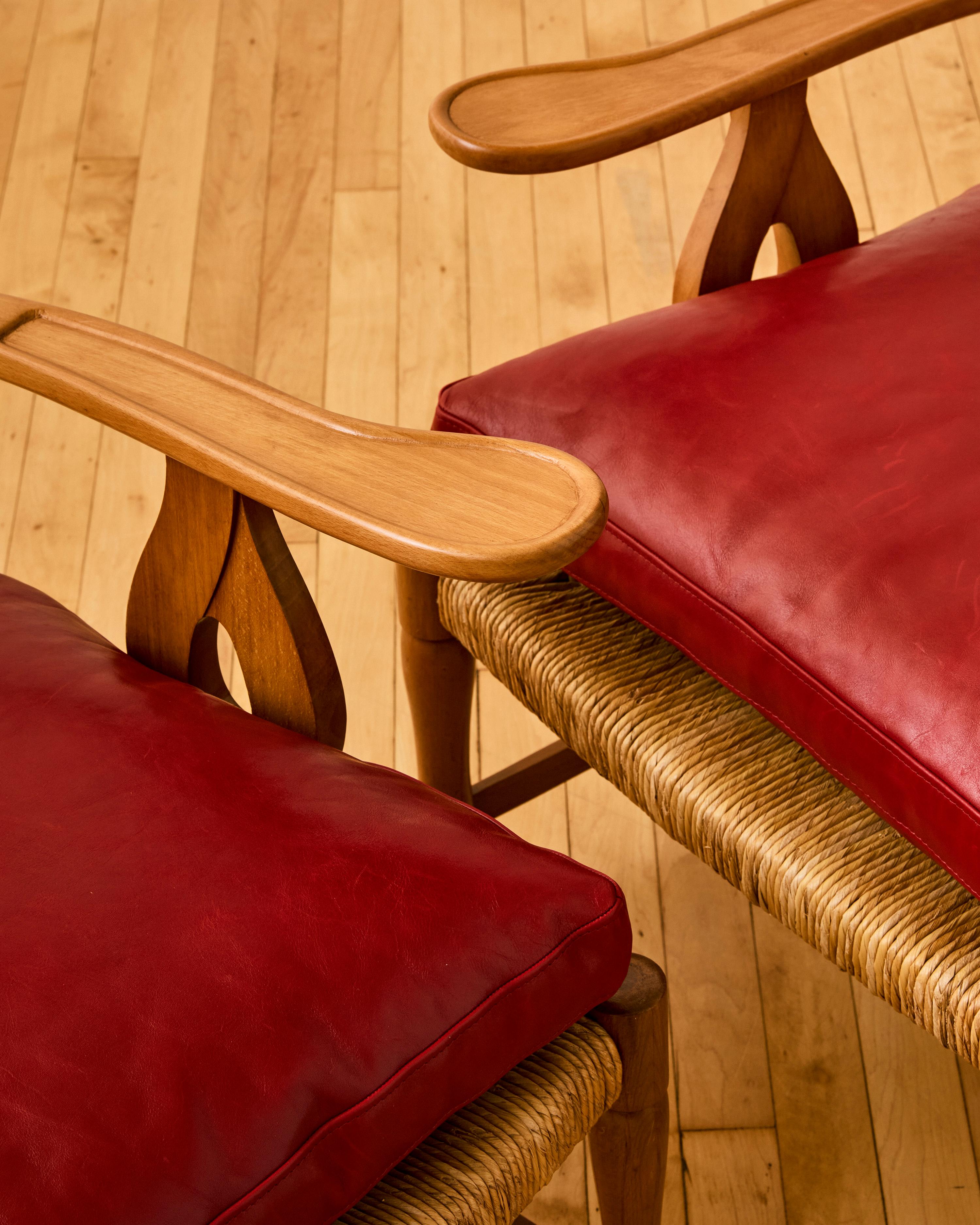 Pair of Scallop Back Armchairs by Paulo Buffa c. 1950 For Sale 4