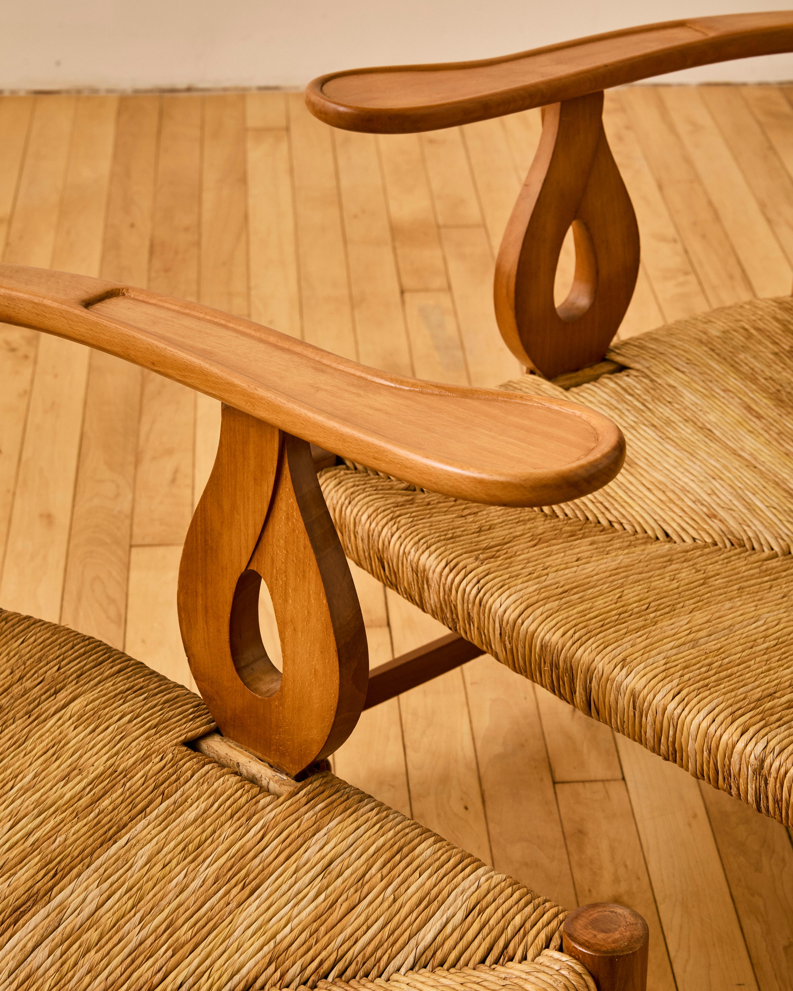 Pair of Scallop Back Armchairs by Paulo Buffa c. 1950 For Sale 7