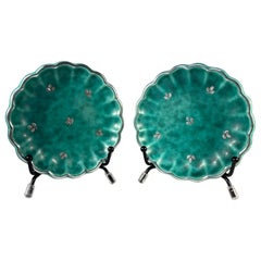 Pair Of Scalloped, Applied Silver Pin Trays, Wilhelm Kage, Argenta, Gustavsberg