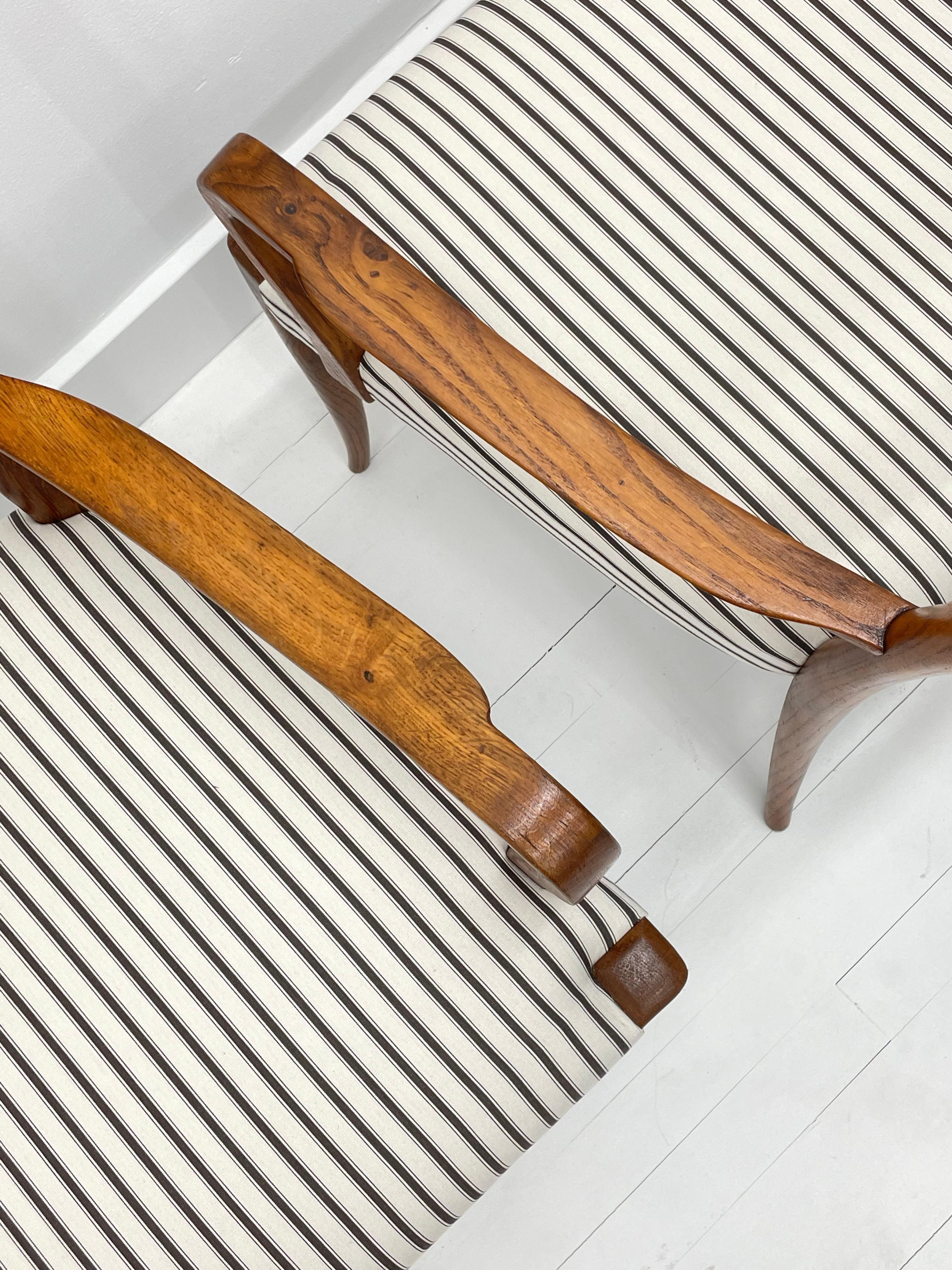 20th Century Pair of Scalloped back Armchairs, Paolo Buffa, Italy, 1940’s.