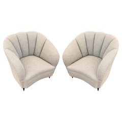 Pair of Scalloped Italian Midcentury Lounge Chairs