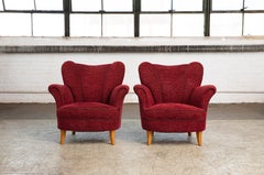 Pair of Scandinavian 1940s Easy Lounge Chairs in the Style of Carl-Johan Boman