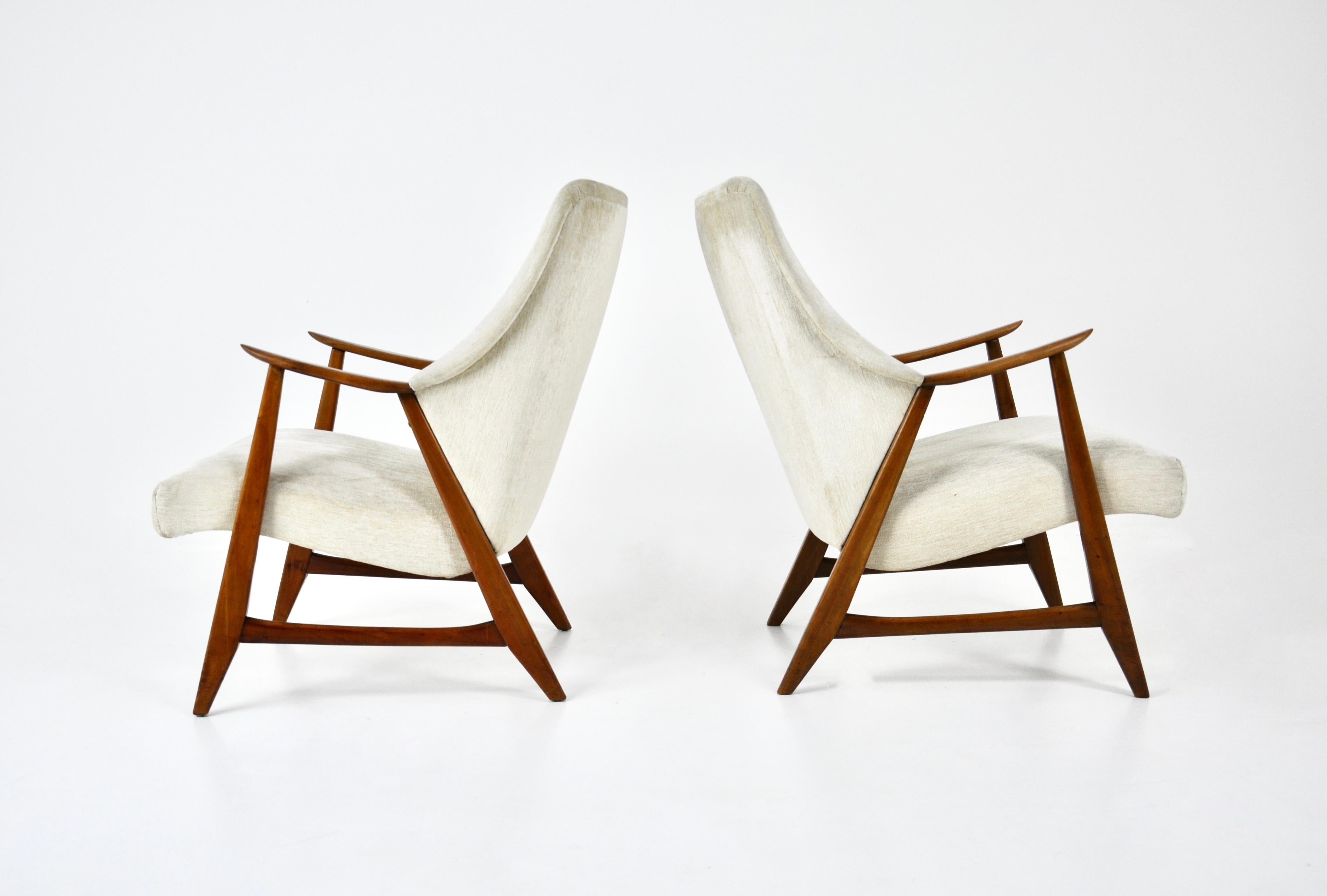 Pareja de sillones escandinavos, años 60 Tela en venta