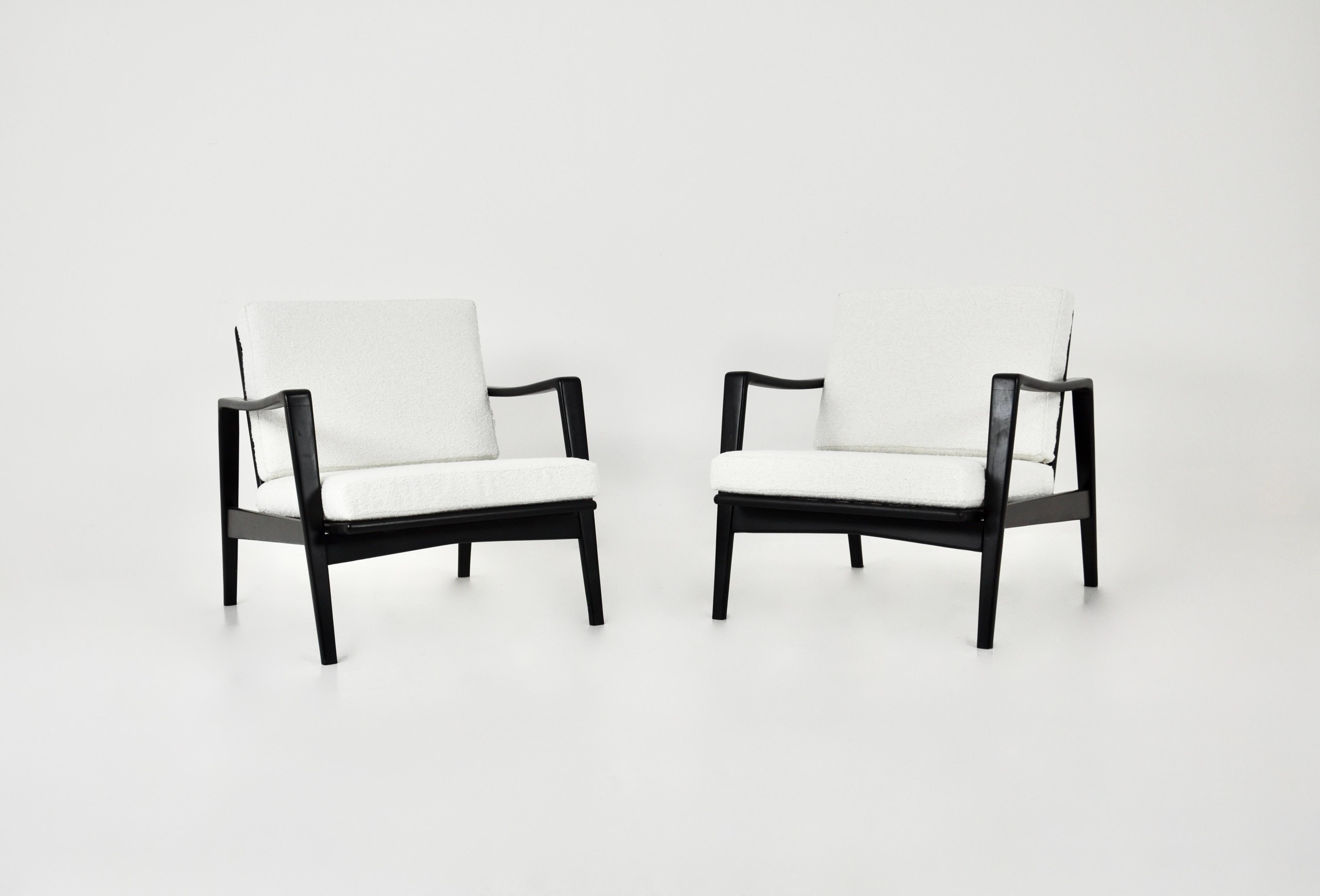 Danish Pair of Scandinavian Lounge Chairs by Arne Wahl Iversen for Komfort, 1950s For Sale