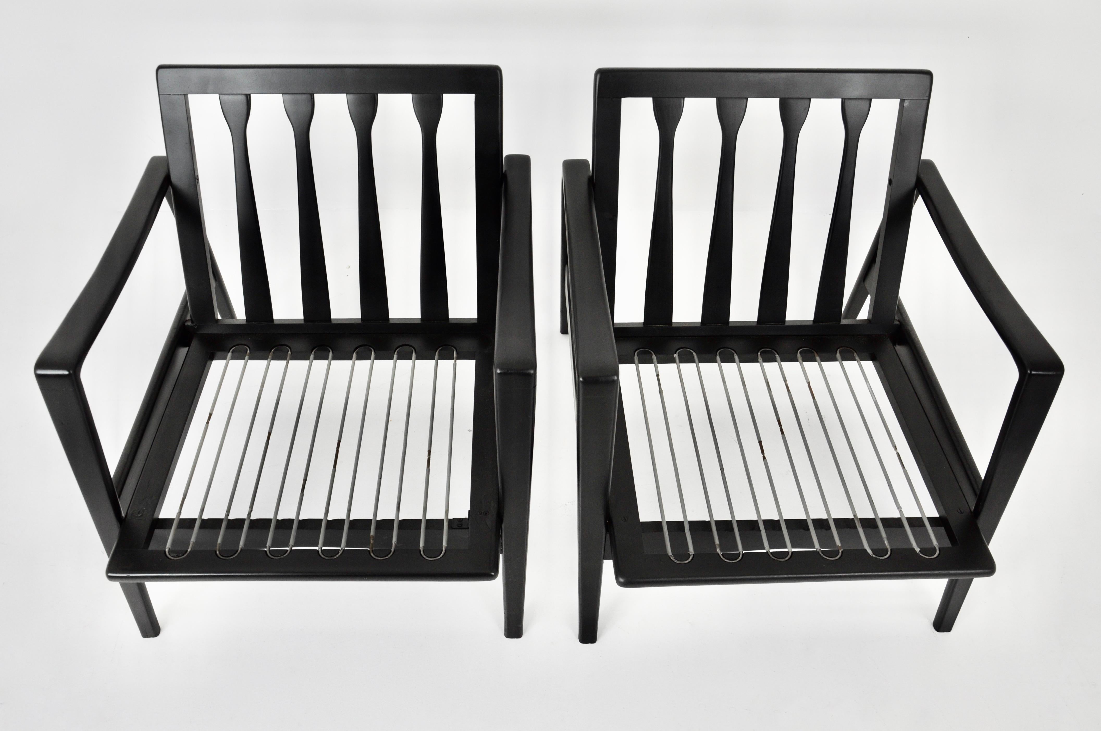 Pair of Scandinavian Lounge Chairs by Arne Wahl Iversen for Komfort, 1950s For Sale 2