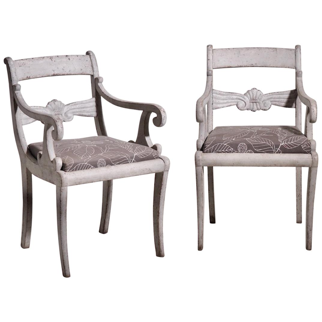 Pair of Scandinavian Armchairs, circa 1840