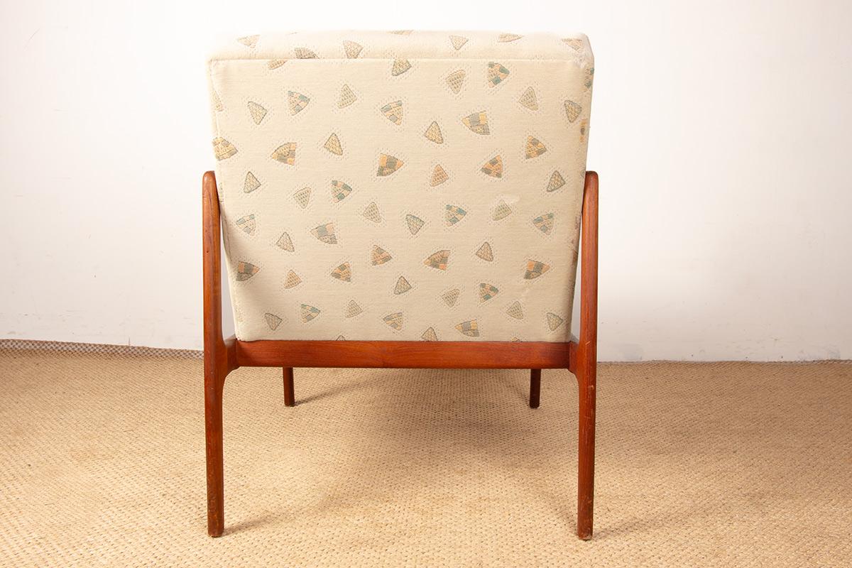 Pair of Scandinavian armchairs in teak and new fabric, 1960. For Sale 10