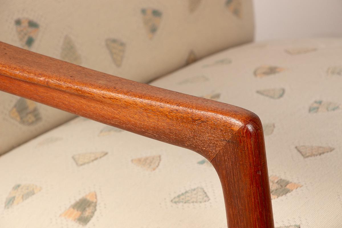 Pair of Scandinavian armchairs in teak and new fabric, 1960. For Sale 2