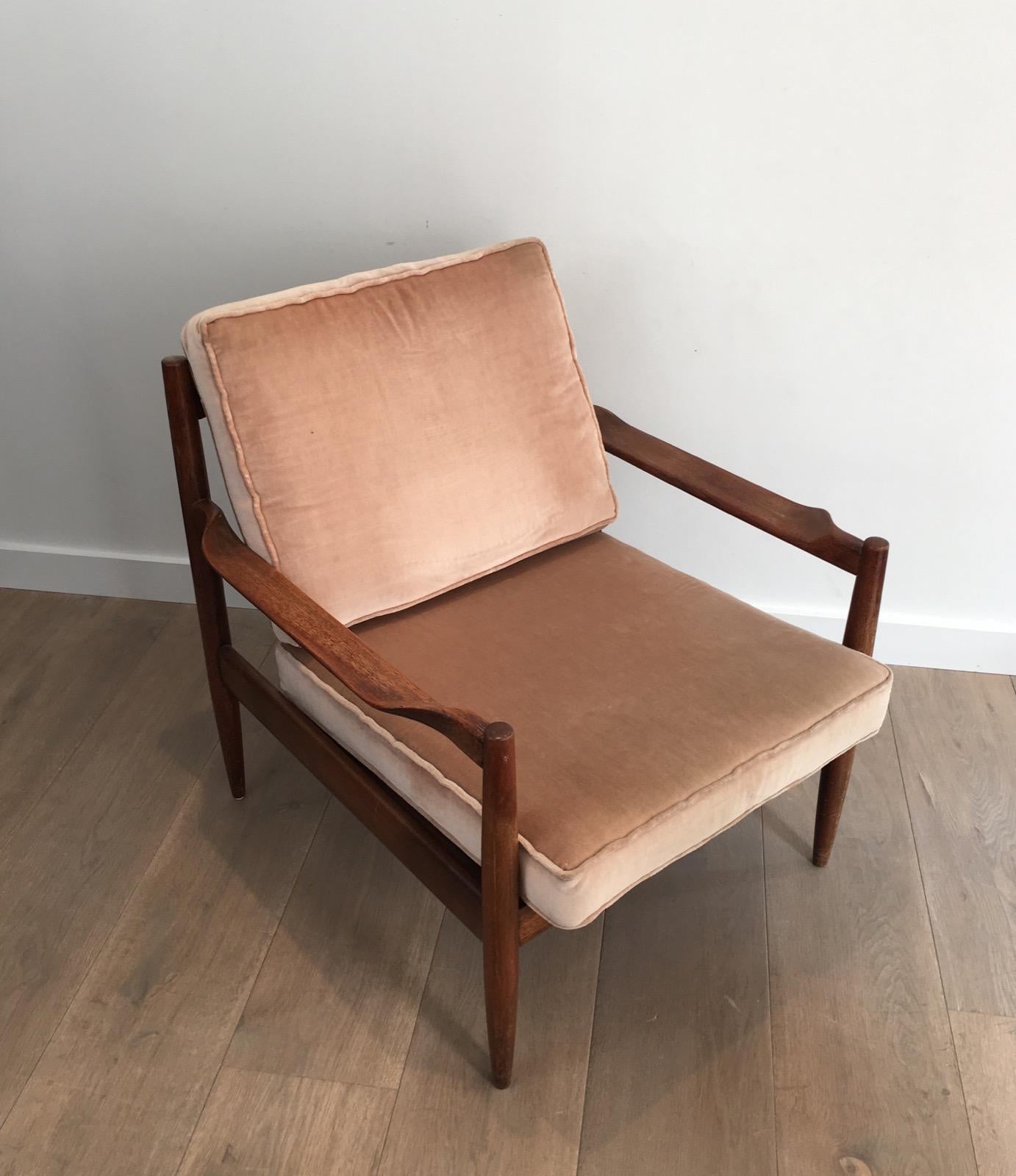 Pair of Scandinavian Armchairs, Marked, circa 1970 For Sale 13