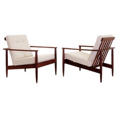 Pair of Scandinavian armchairs - New White Bouclette Fabric