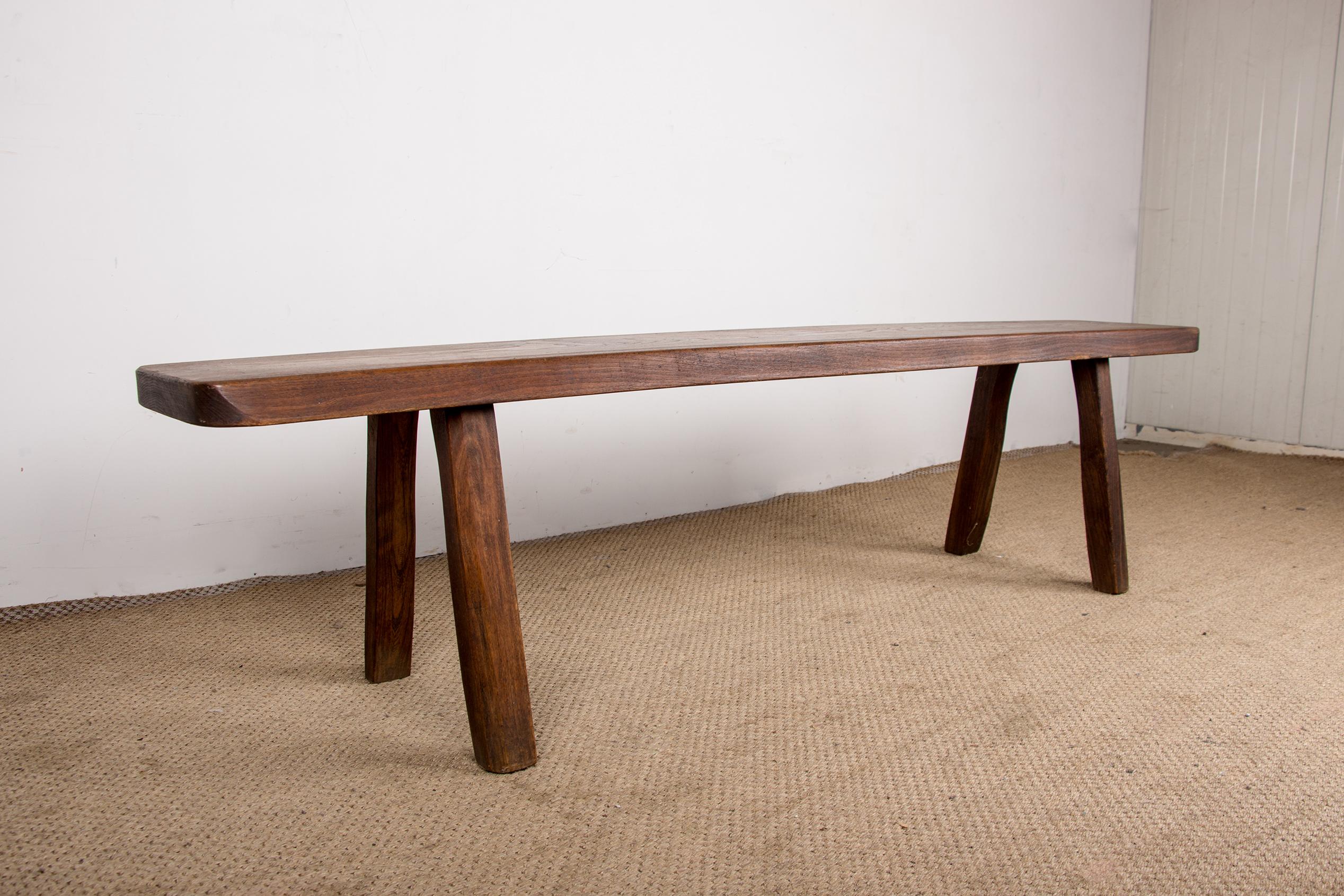 Superb benches with brutalist design. High quality cabinetmaking work. Extremely robust. Solid wood.
