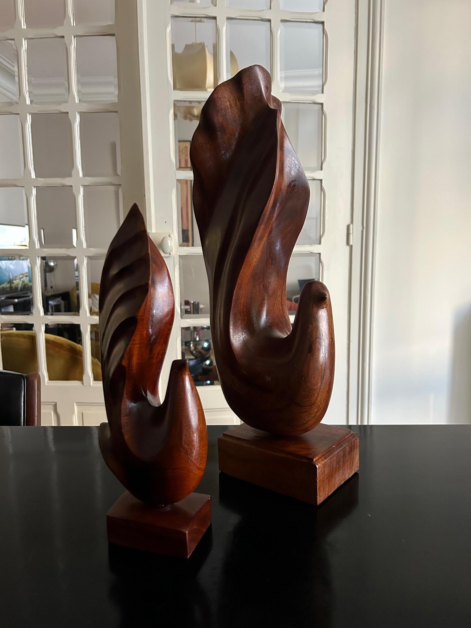 Scandinavian Modern pair of scandinavian bird sculptures For Sale