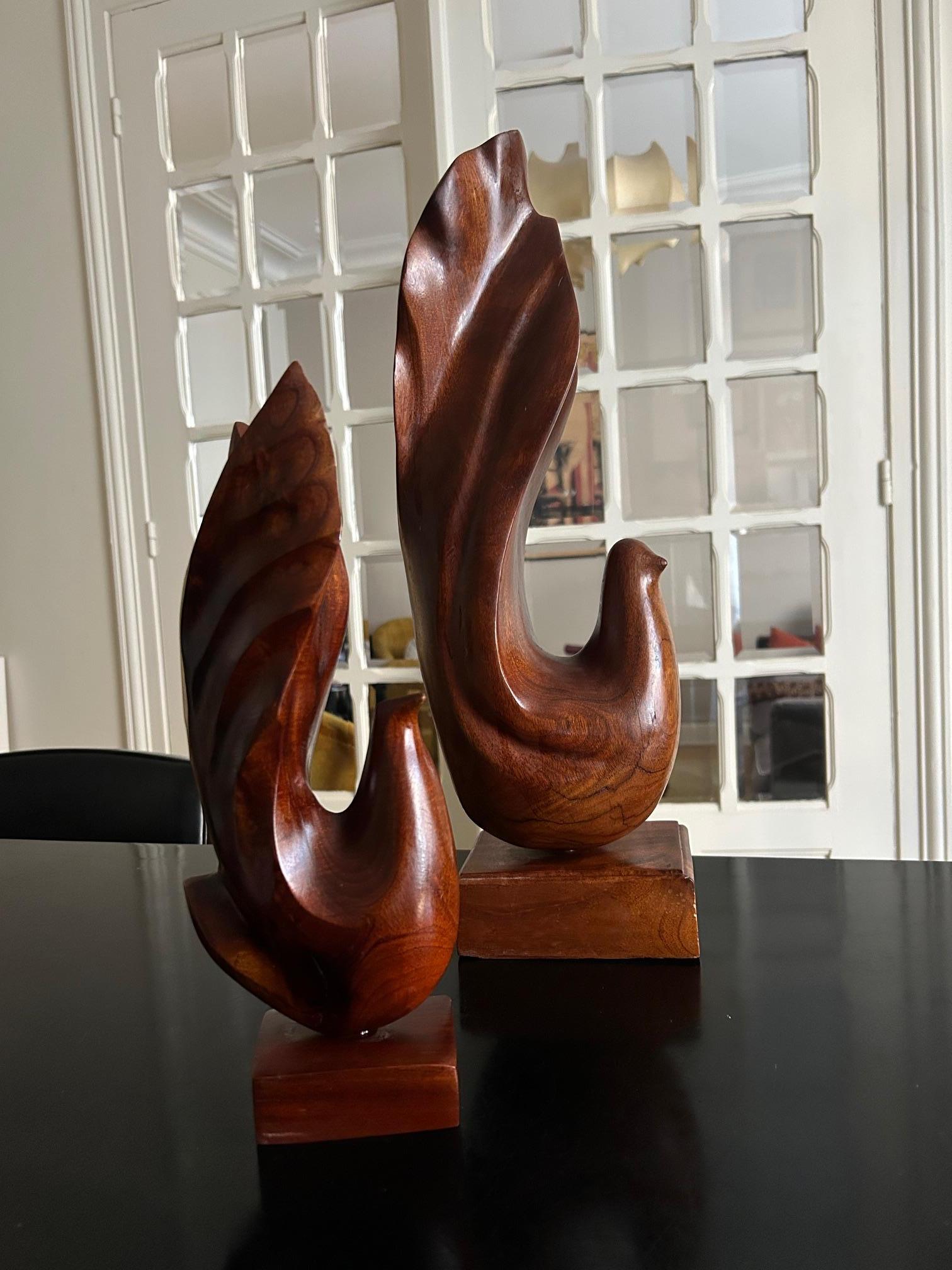 Danish pair of scandinavian bird sculptures For Sale