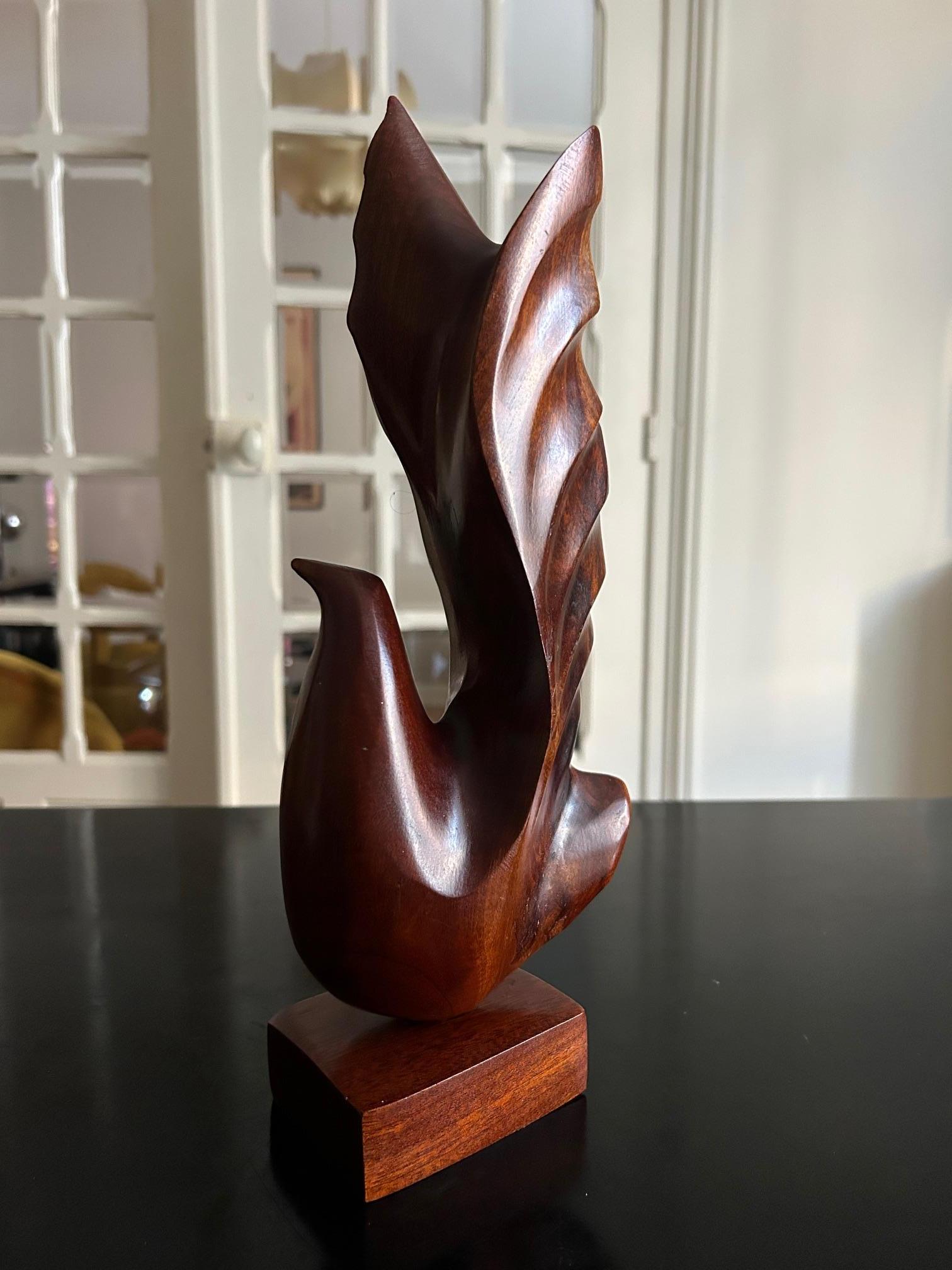 Teak pair of scandinavian bird sculptures For Sale