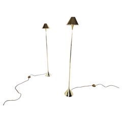Pair of scandinavian brass floor lamps, 1960s