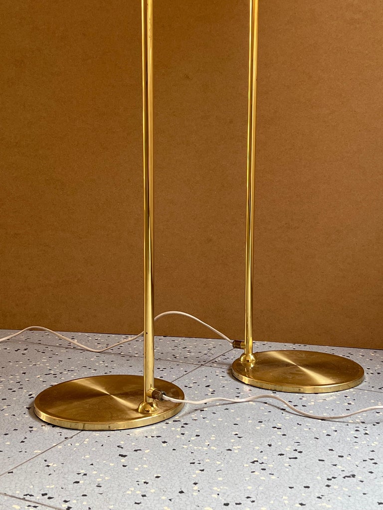 Pair of Scandinavian Brass Floor Lamps, Sweden, 1960s For Sale at 1stDibs