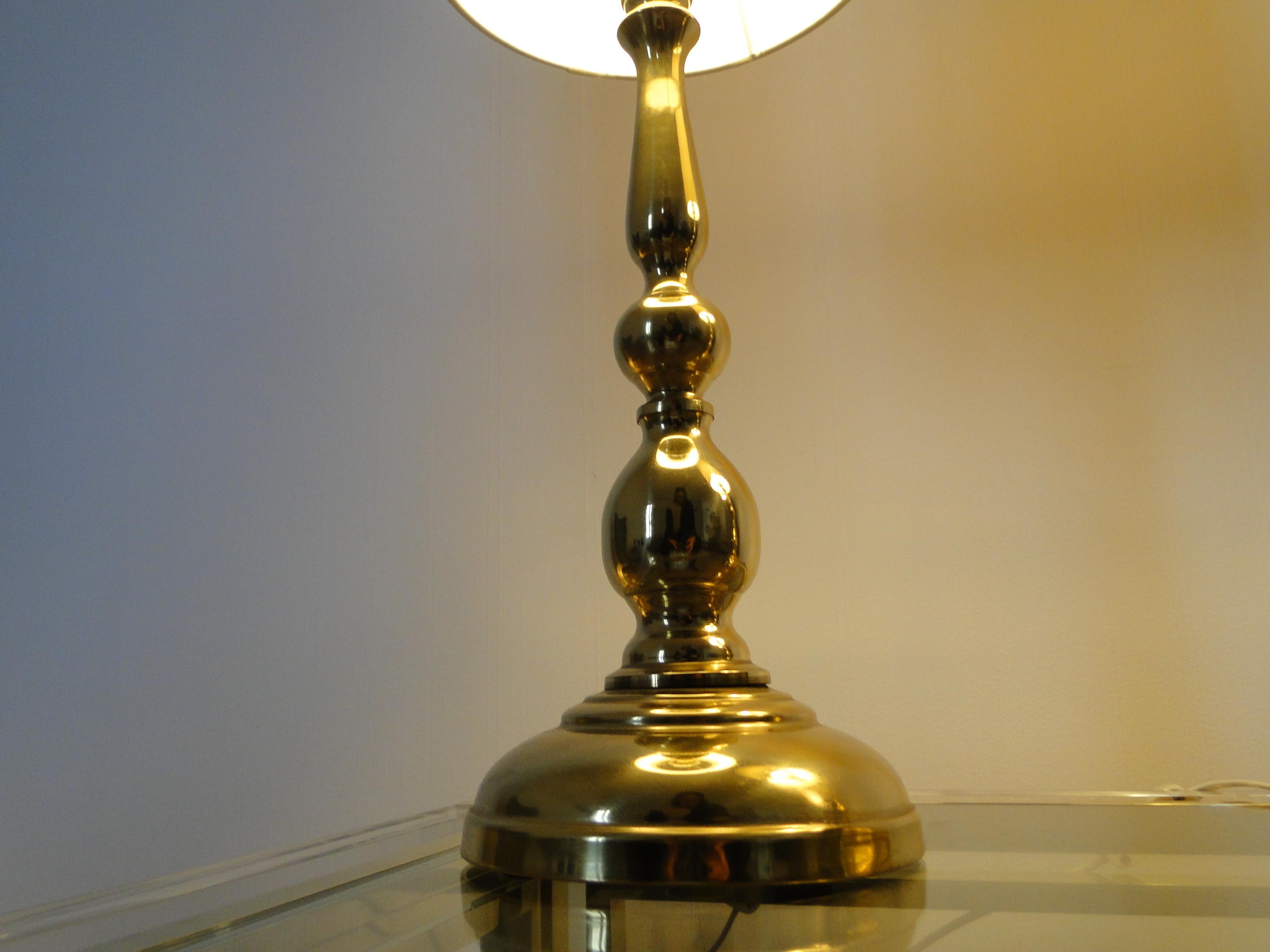 Pair of Scandinavian Brass Lamps  Mid century For Sale 1