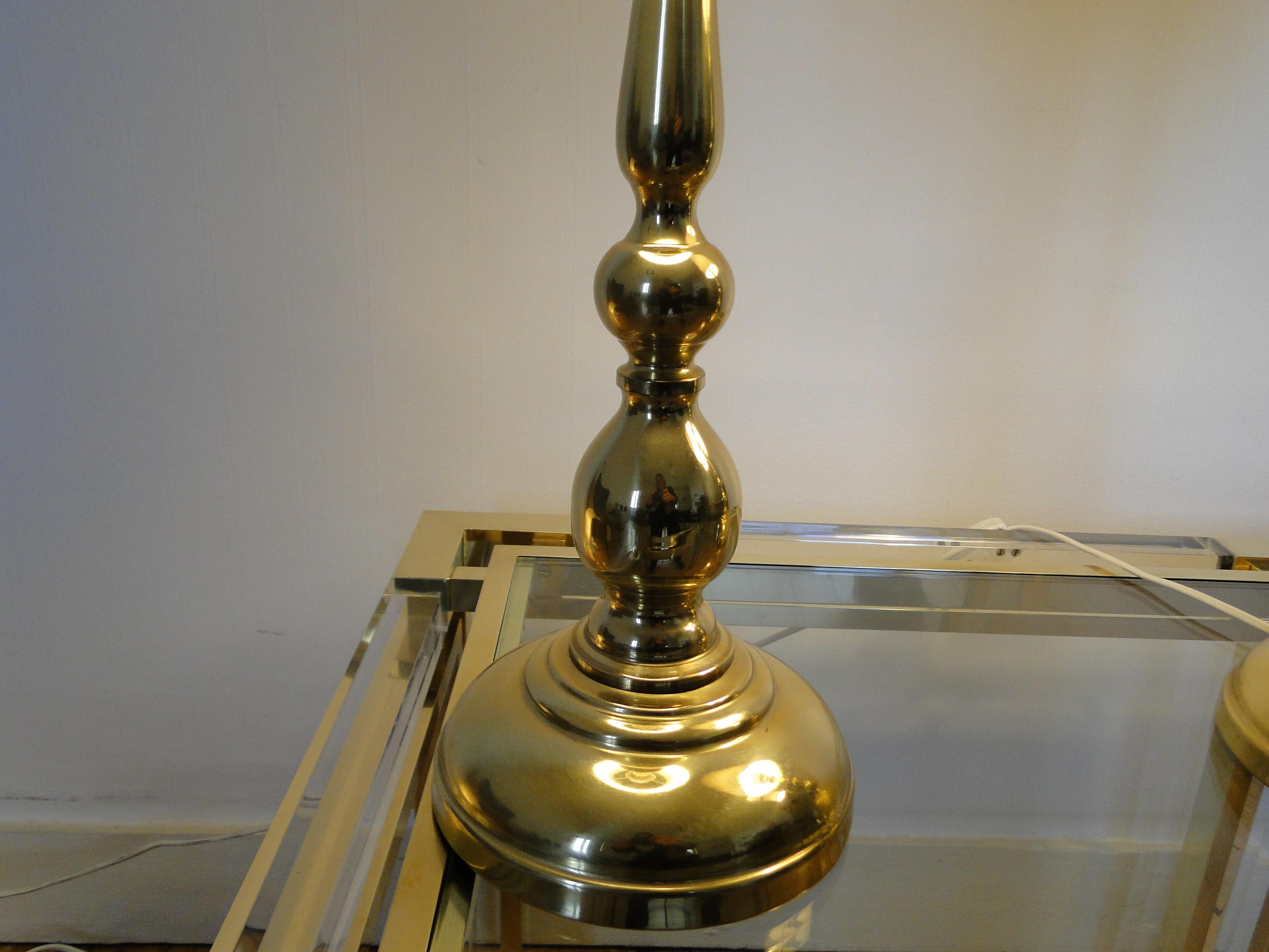 Pair of Scandinavian Brass Lamps  Mid century For Sale 3
