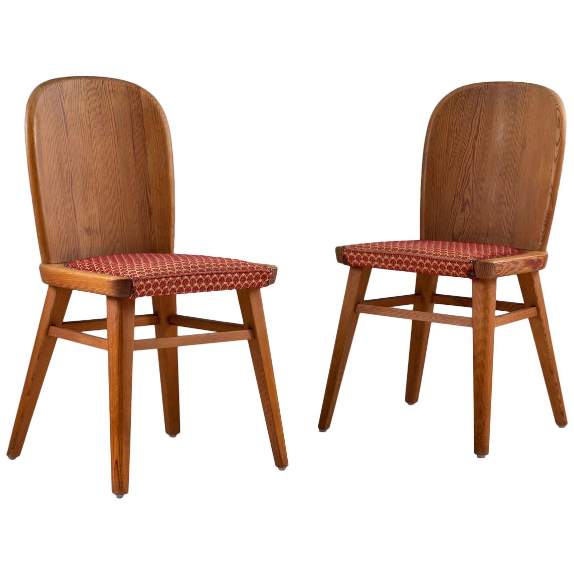 Pair of Scandinavian Chairs in Pine