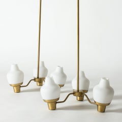Pair of Scandinavian Chandeliers by Hans Bergström, Ateljé Lyktan, Sweden, 1950s