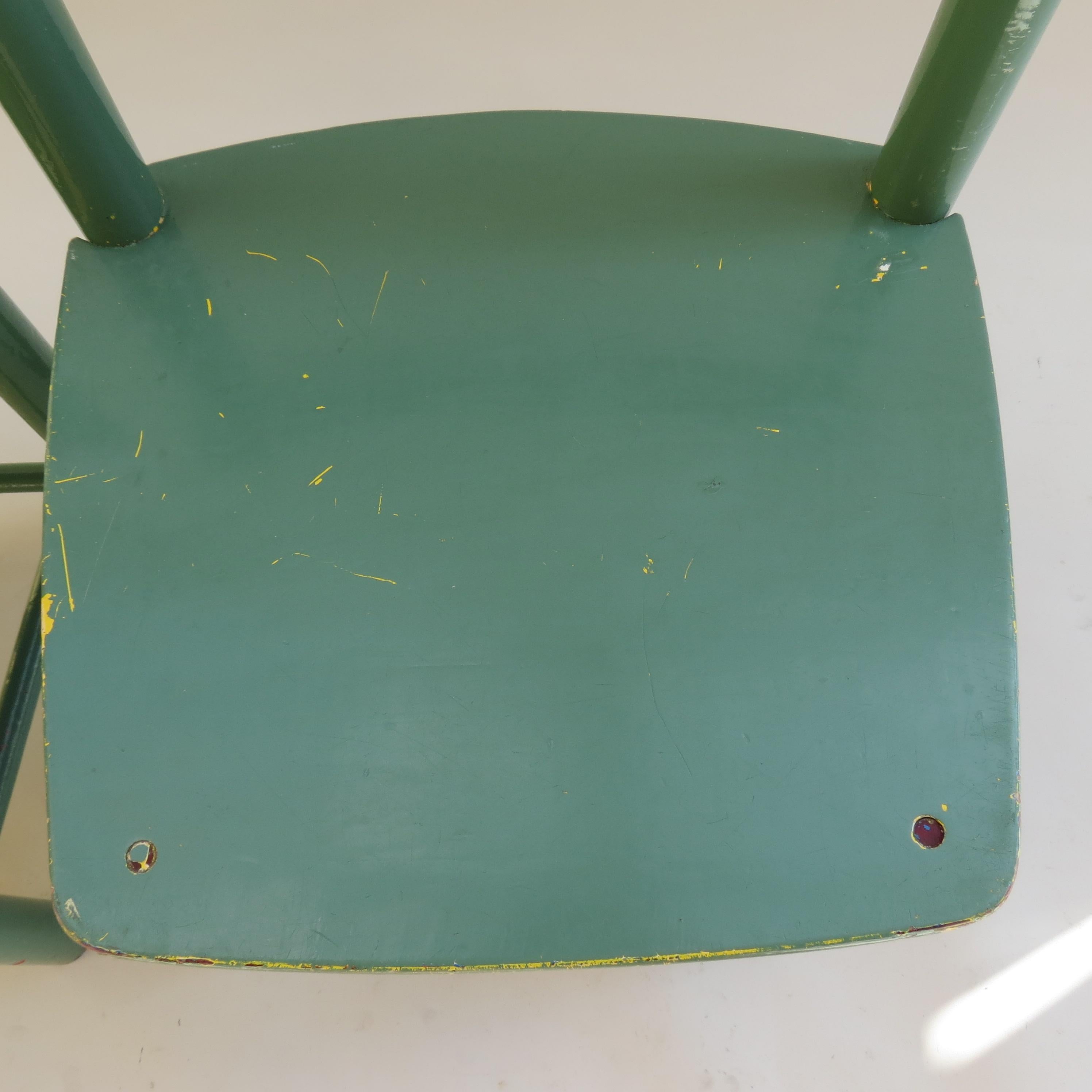Pair of Scandinavian Childs Chairs in Green from the 1960s In Good Condition In Stow on the Wold, GB